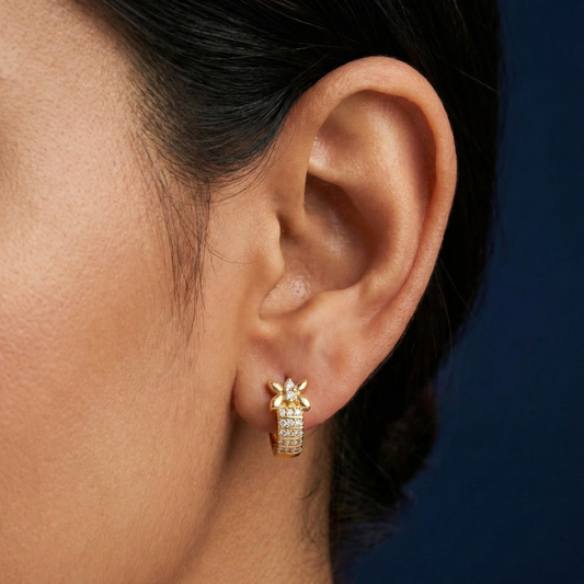 Luxe Bloom 18K Gold Plated Hoops