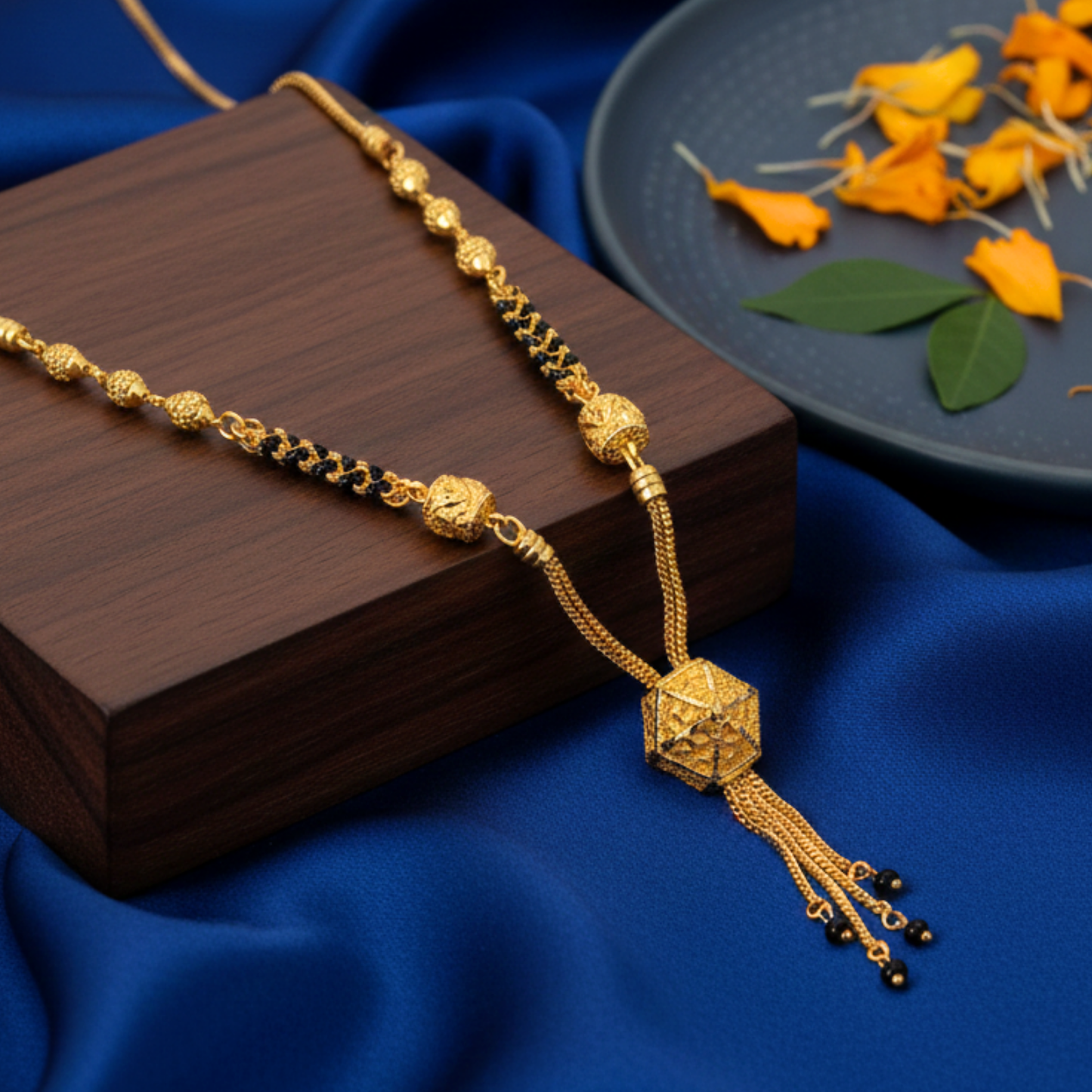 the sacred thread 18 kt thick gold plated mangalsutra