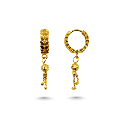 Woven Elegance Gold Plated Hoops