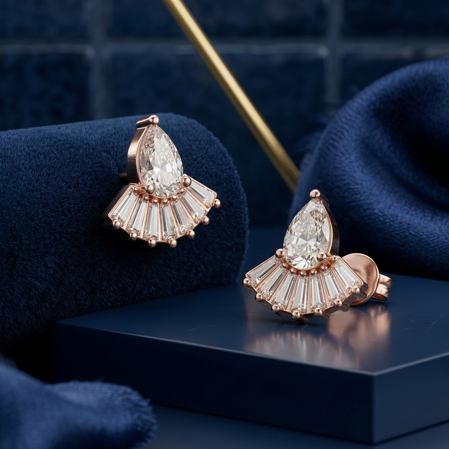 golden frock rose gold plated studs