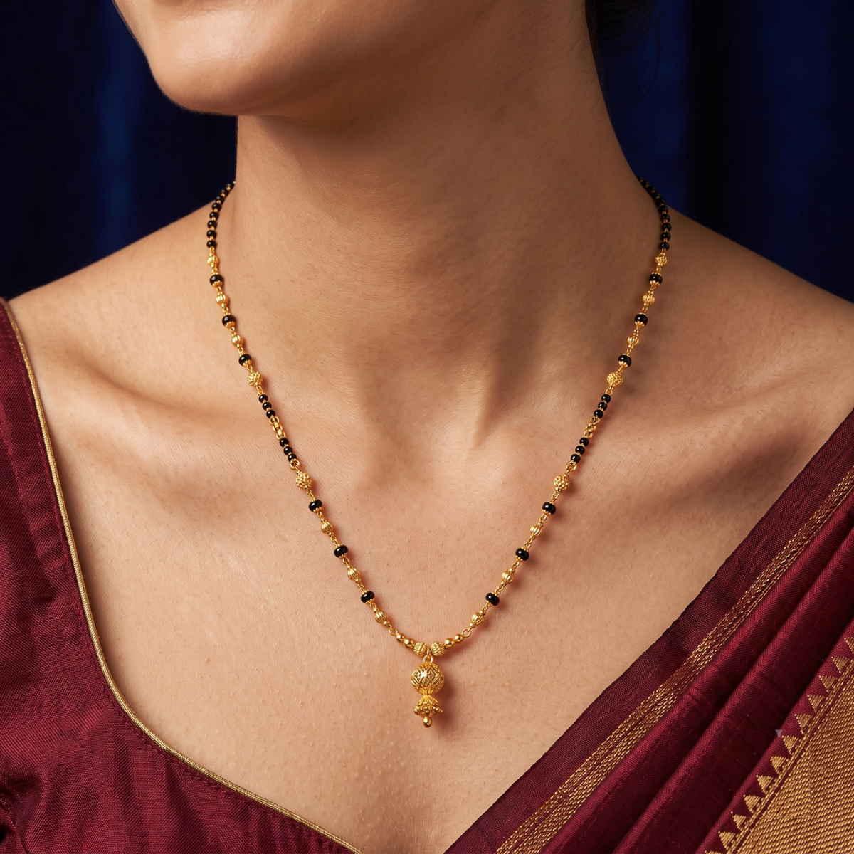 golden serenity 18k gold plated mangalsutra