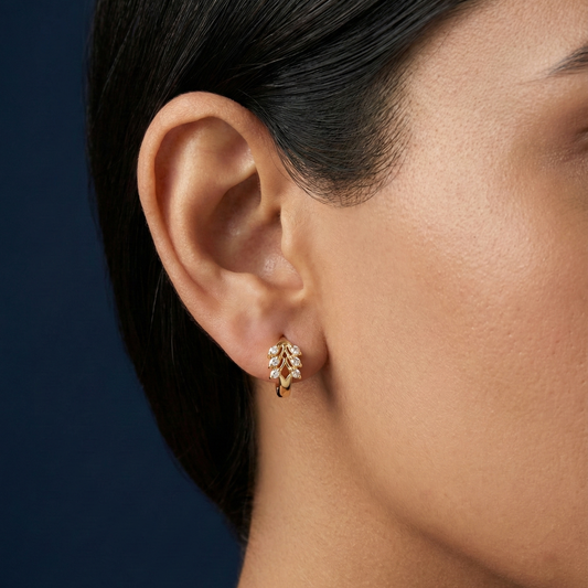 Gleaming Vine 18K Gold Plated Hoops