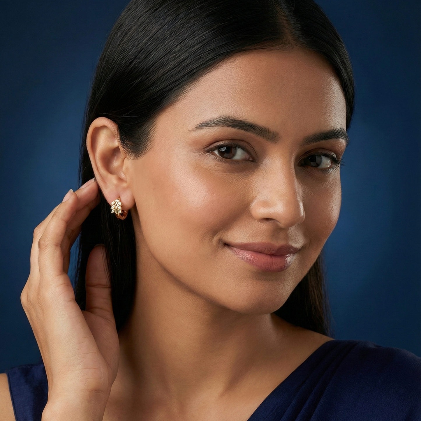 gleaming vine gold plated hoops