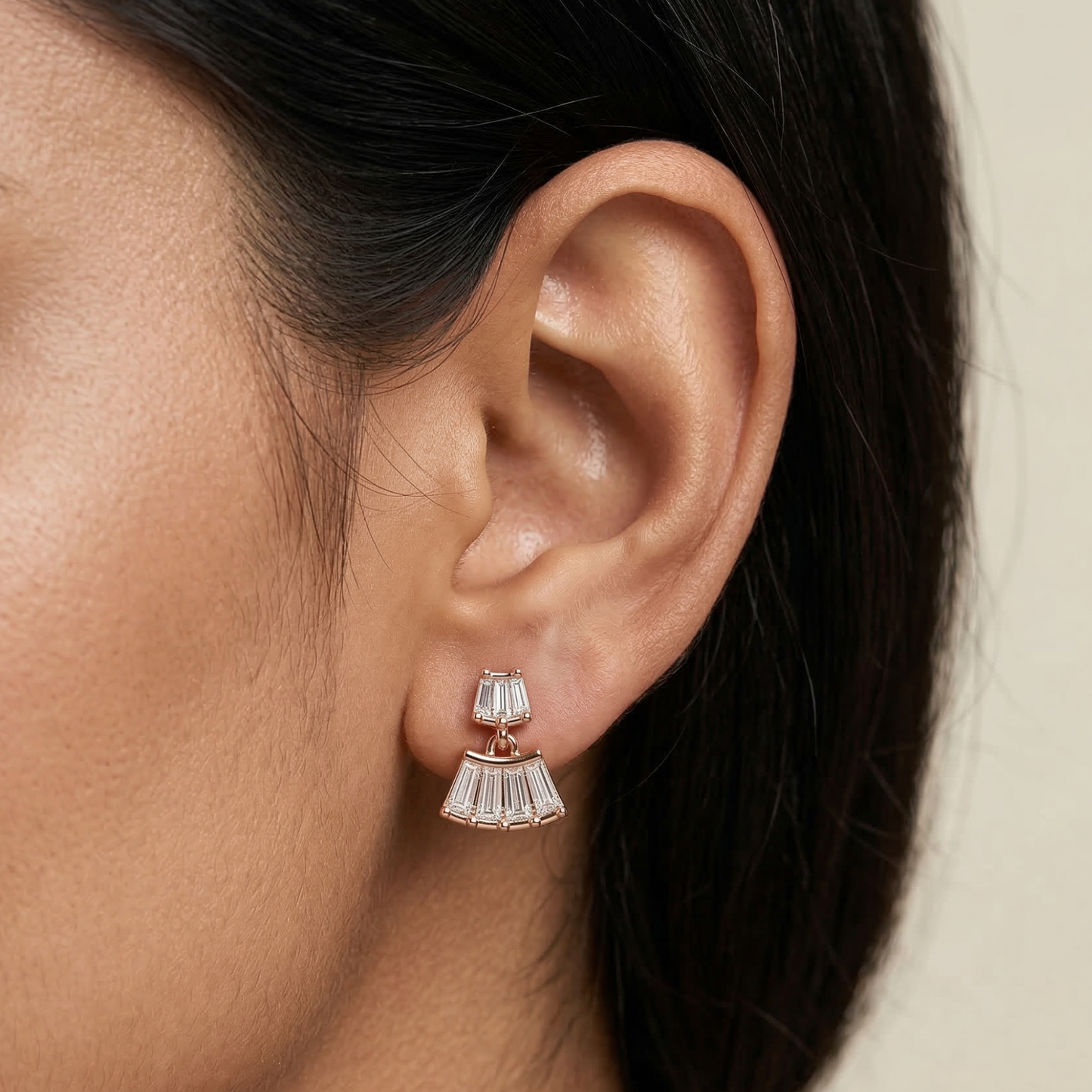 chandini charm rose gold plated studs