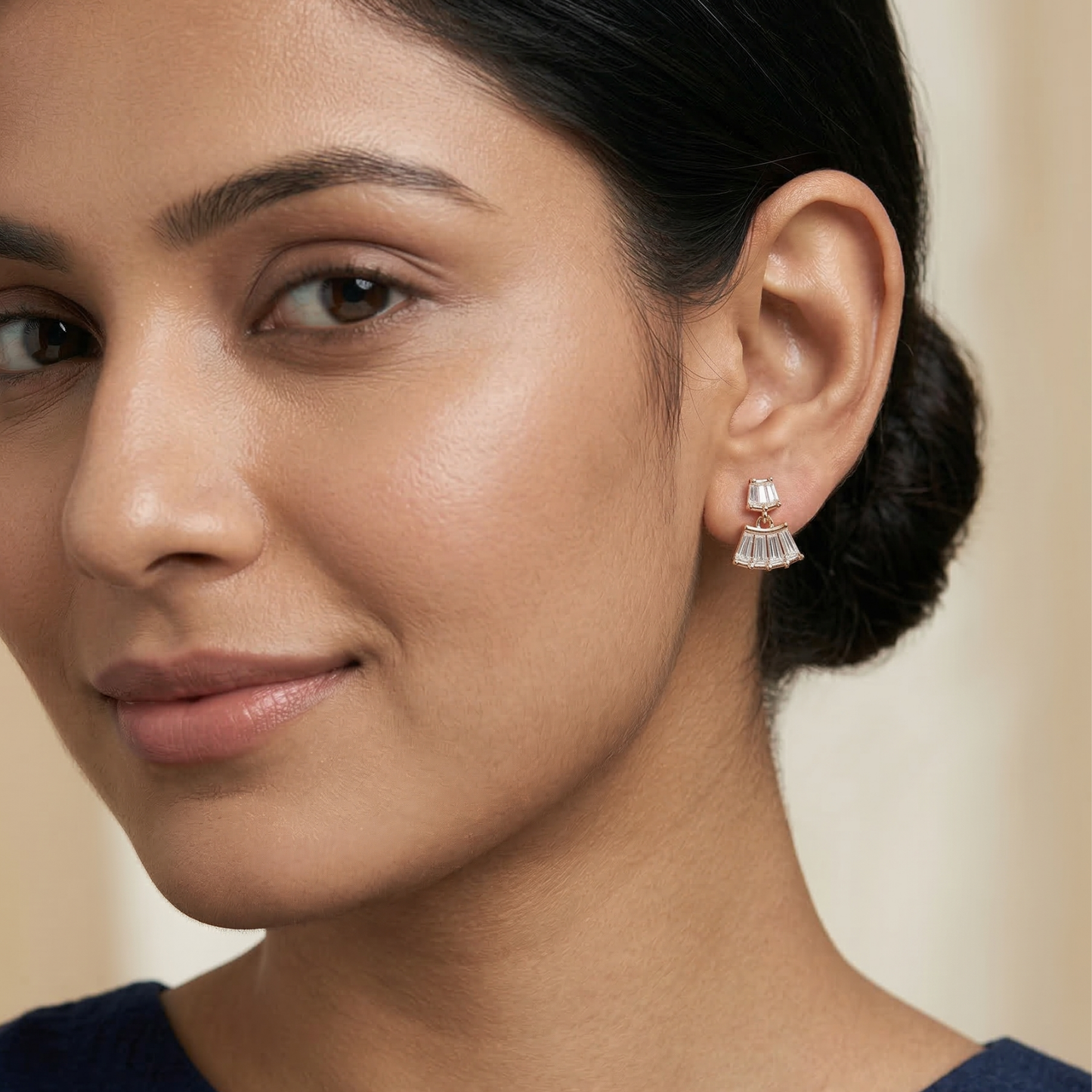 chandini charm rose gold plated studs