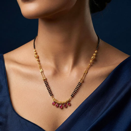 Panchratna 18K Gold Plated Mangalsutra