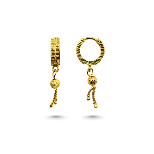 Modern Rhythm Gold Plated Dangle Hoops