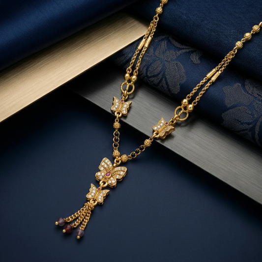 Velvet Wings Gold Plated Mangalsutra