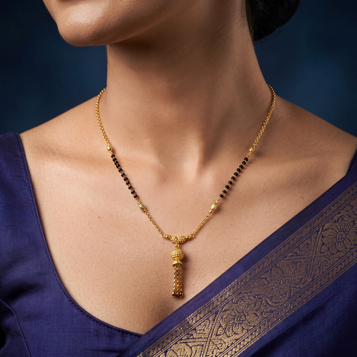 suvarna resham 18k gold plated mangalsutra