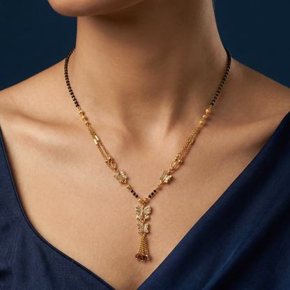 Velvet Wings Gold Plated Mangalsutra