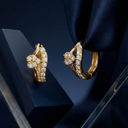 Dainty Crown Studded Hoops