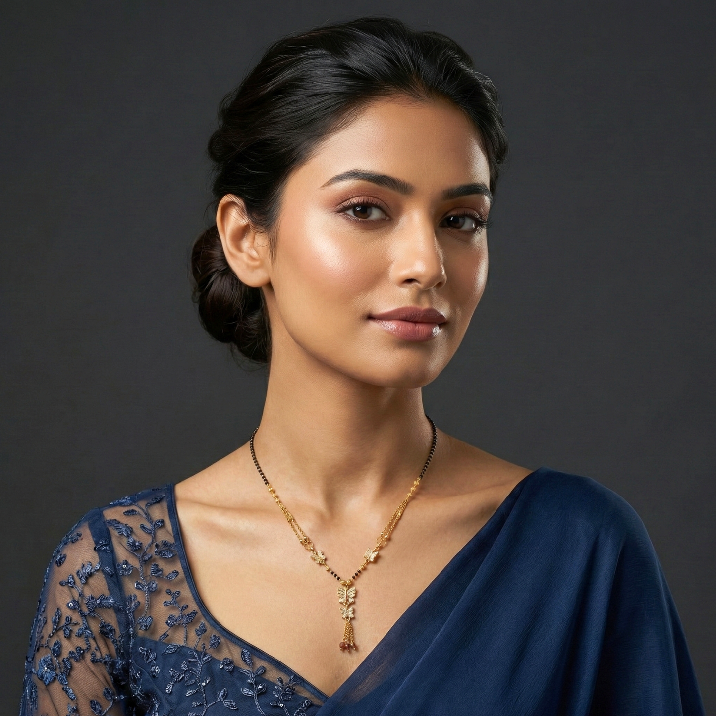 velvet wings gold plated mangalsutra