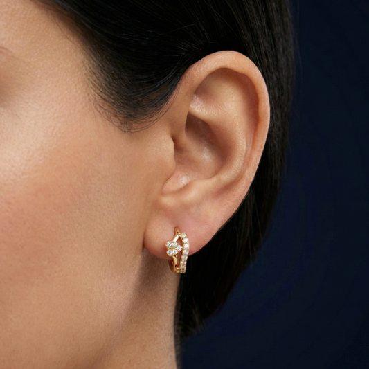 Dainty Crown 18K Gold Plated Hoops