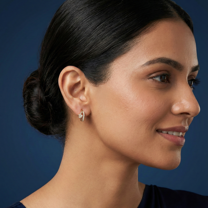 Dainty Crown Studded Hoops