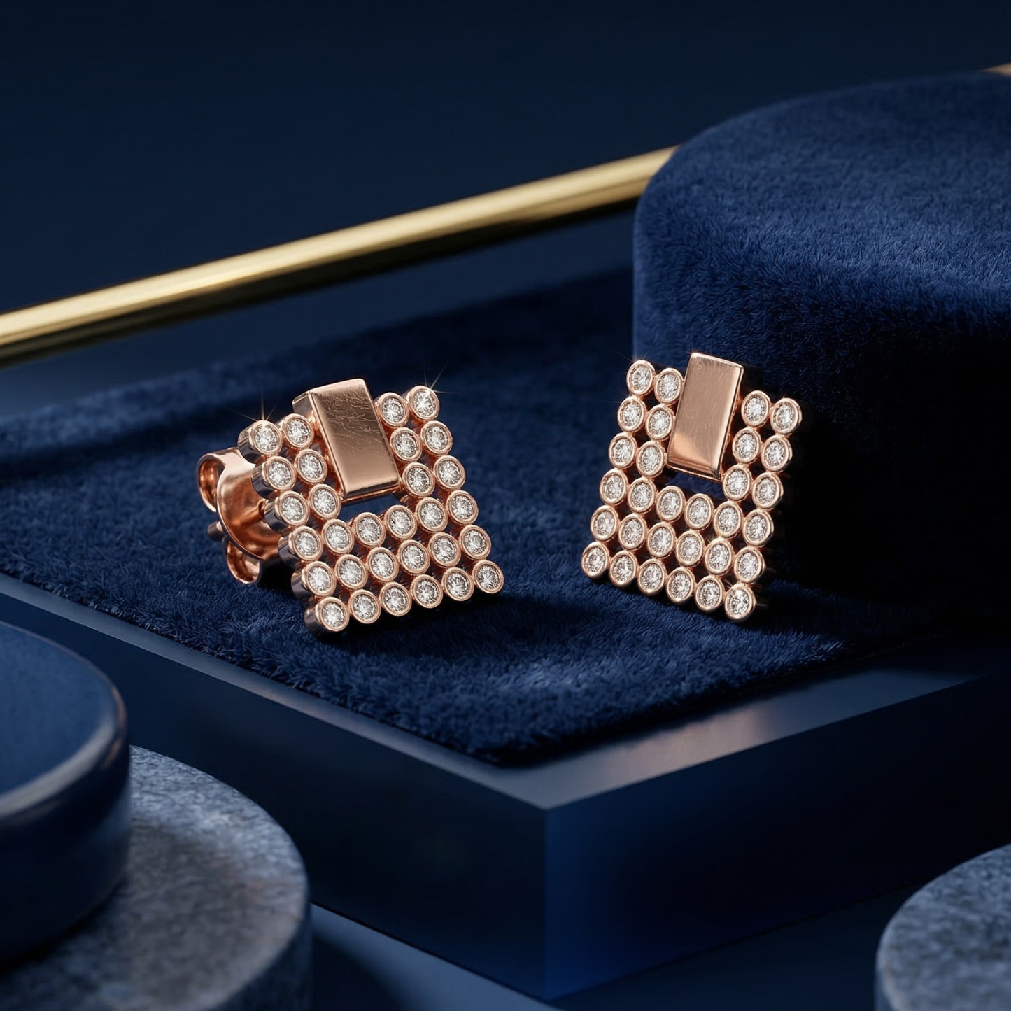 matrix rose gold plated studs