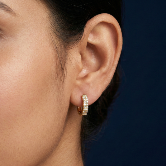 Glint Curve Gold Plated Hoops