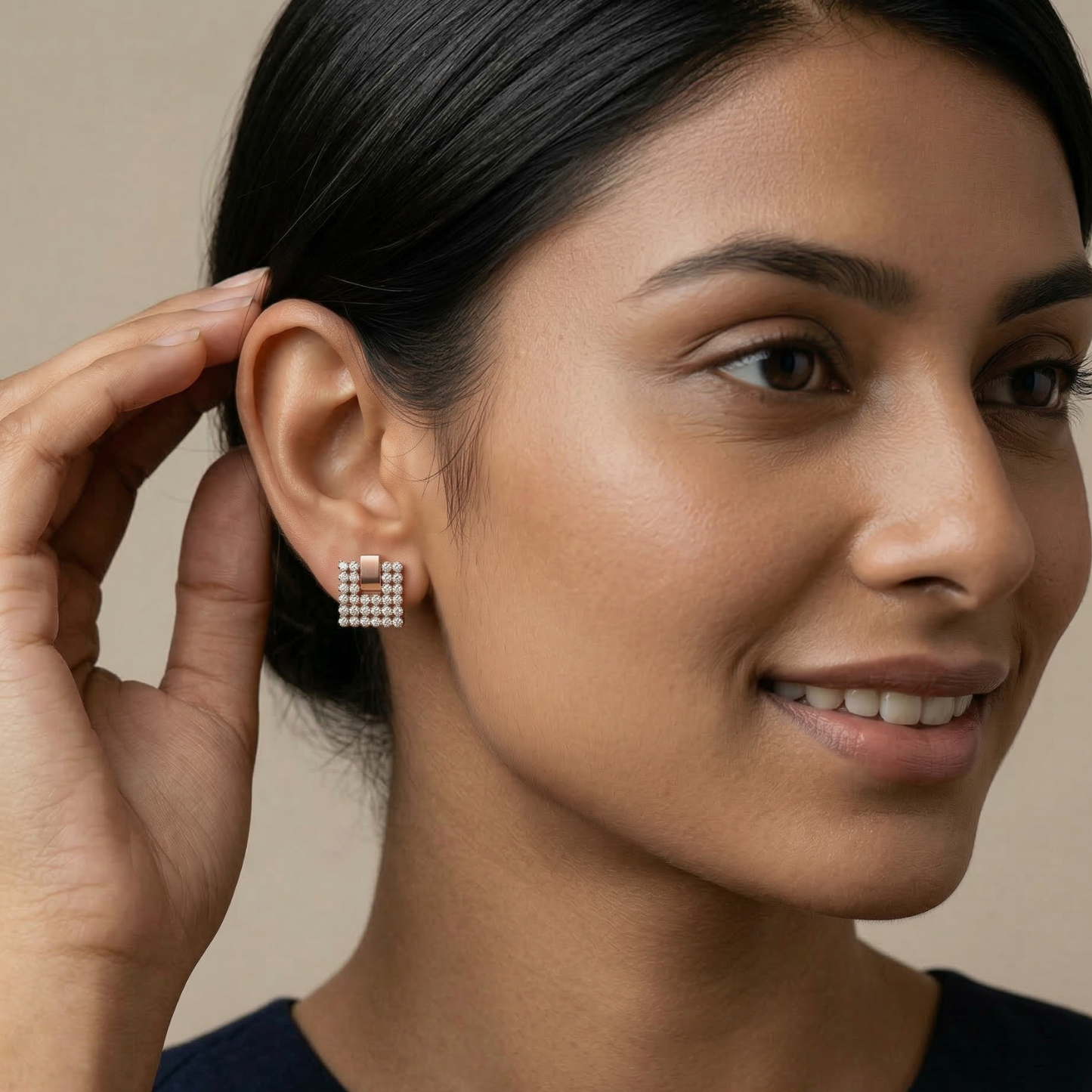 matrix rose gold plated studs