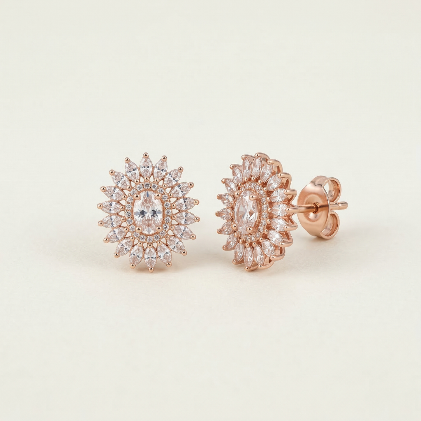 solara rose gold plated studs