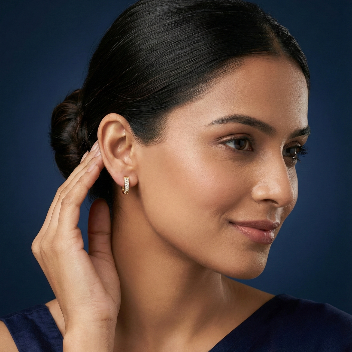 glint curve gold plated hoops