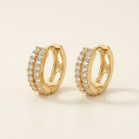 Sleek Spark Gold Plated Hoops