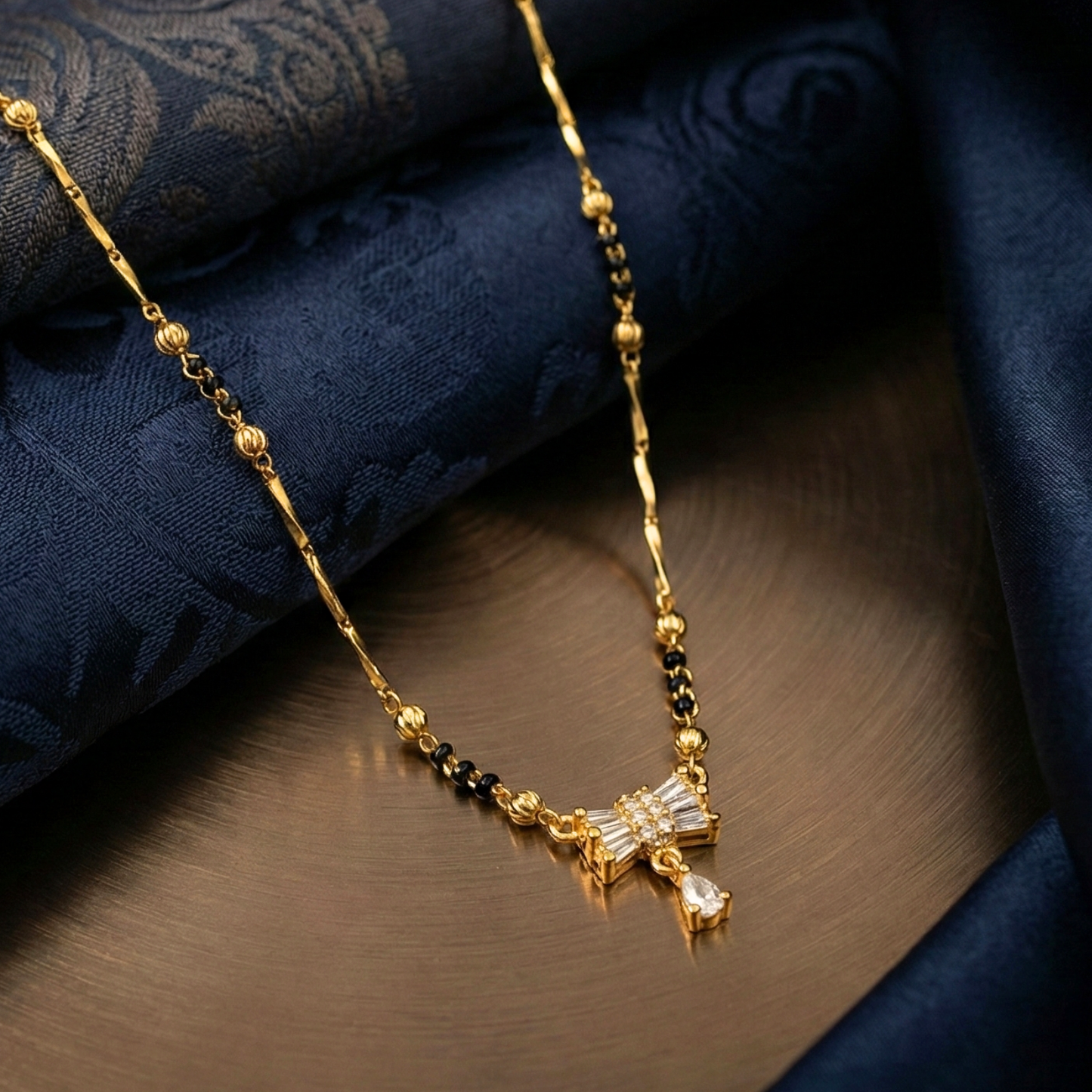 elegant gold plated mangalsutra