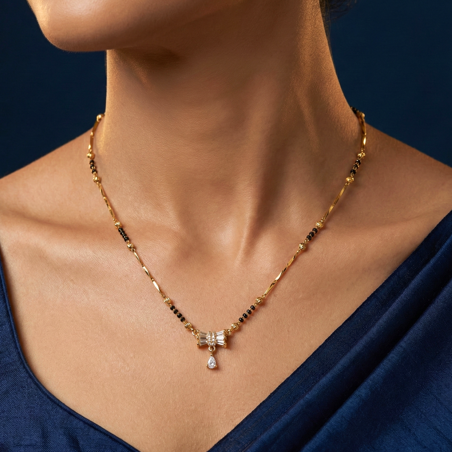 elegant gold plated mangalsutra