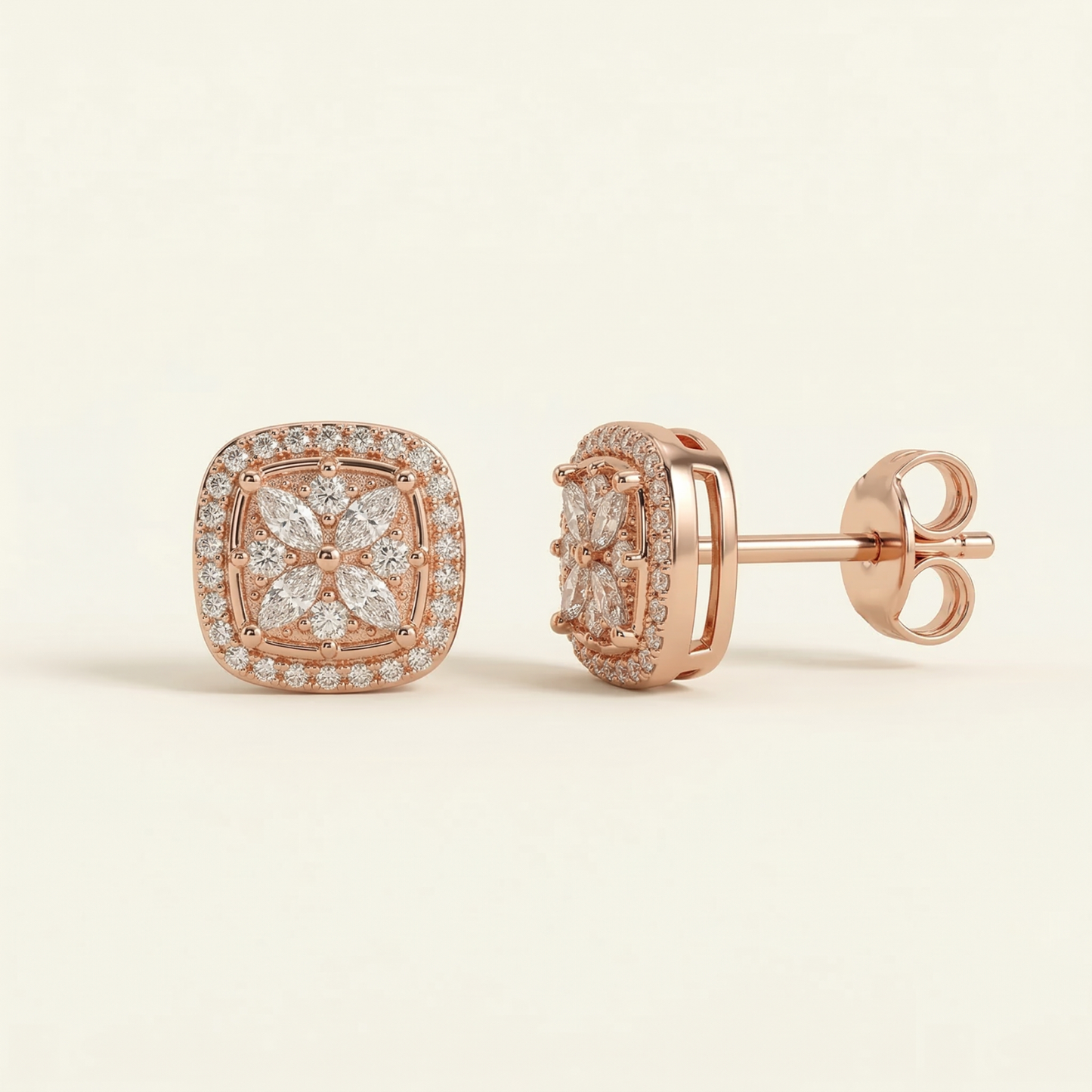 clara rose gold plated studs