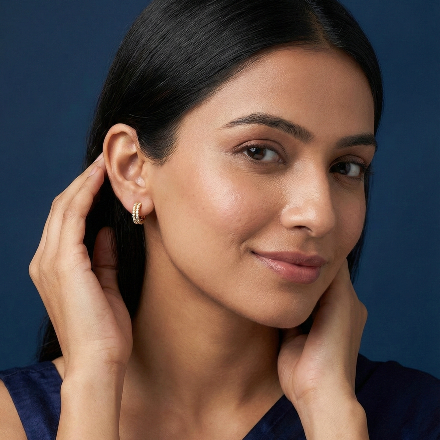 sleek spark gold plated hoops