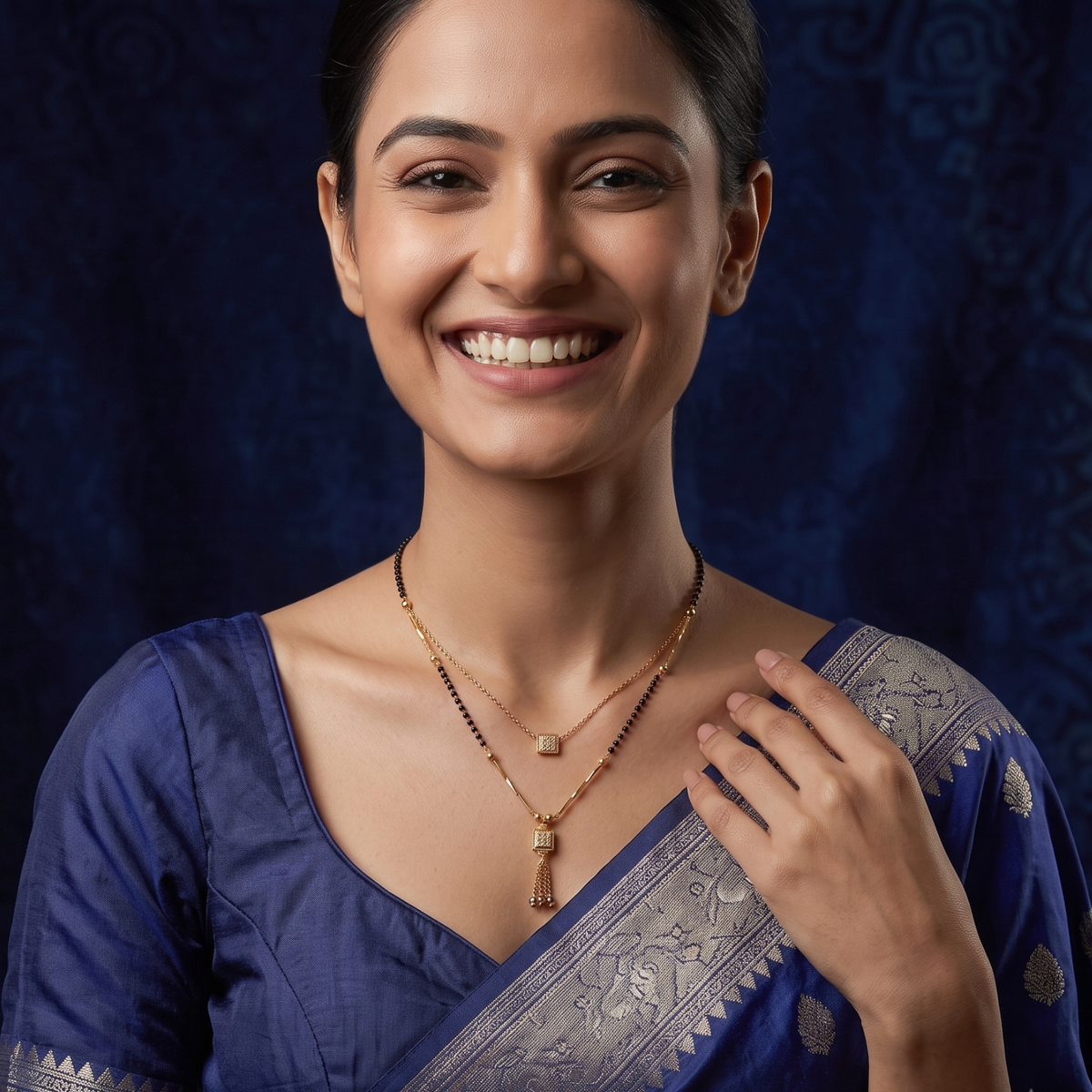 triveni 18k gold plated mangalsutra