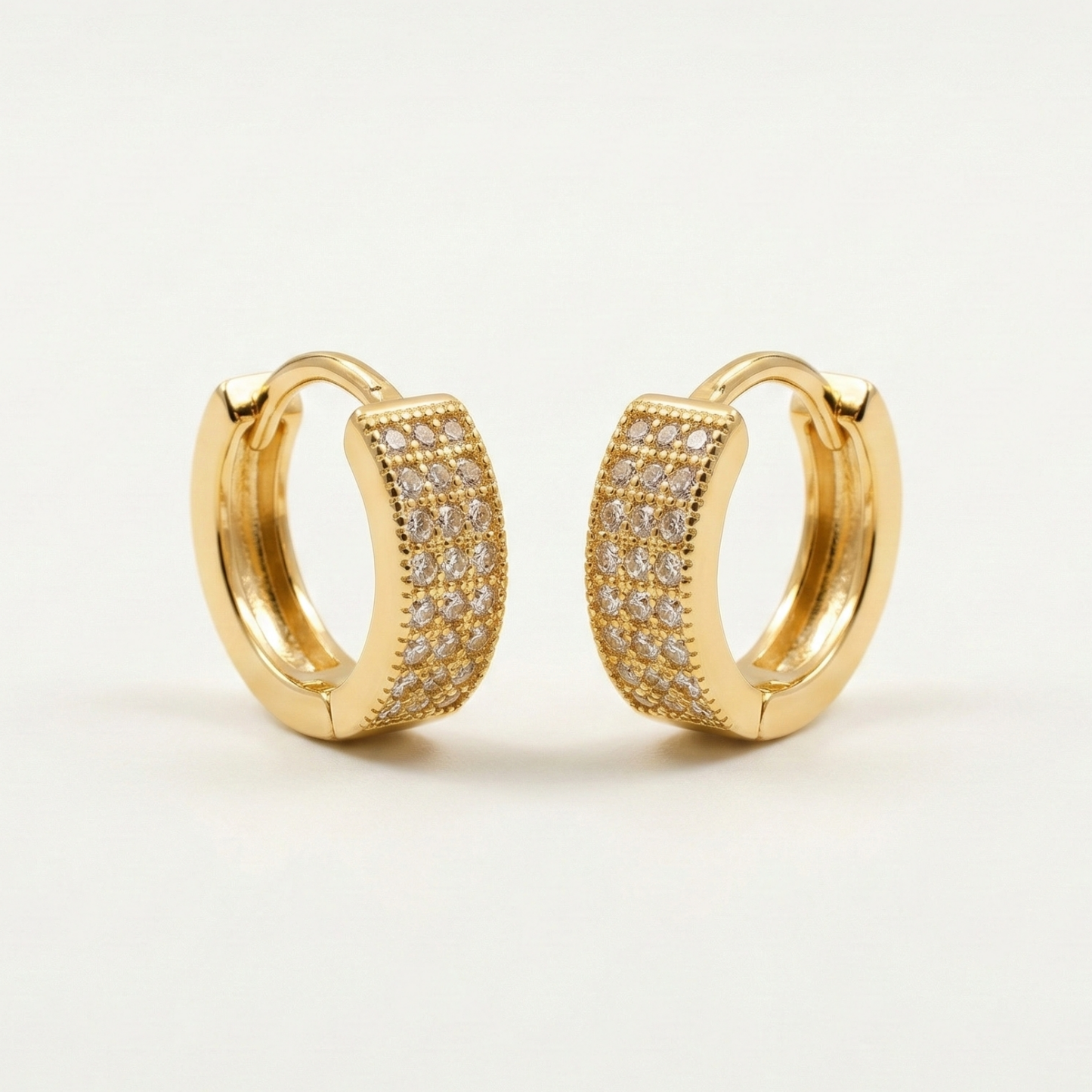 radiant pave studded hoops