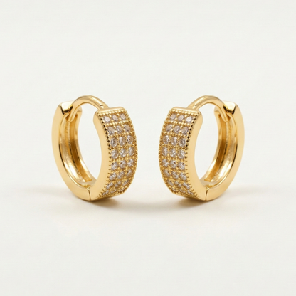 Radiant Pave Studded Hoops