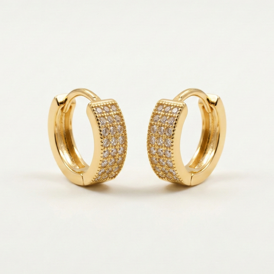 Radiant Pave Studded Hoops