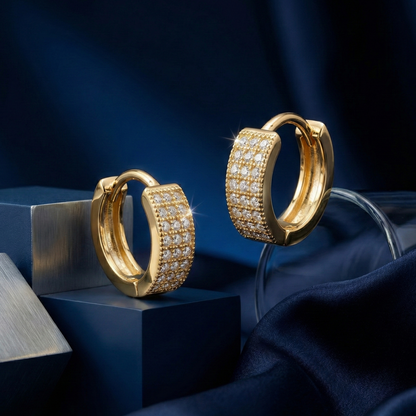 Radiant Pave Studded Hoops