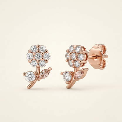Bloom Rose Gold Plated Studs