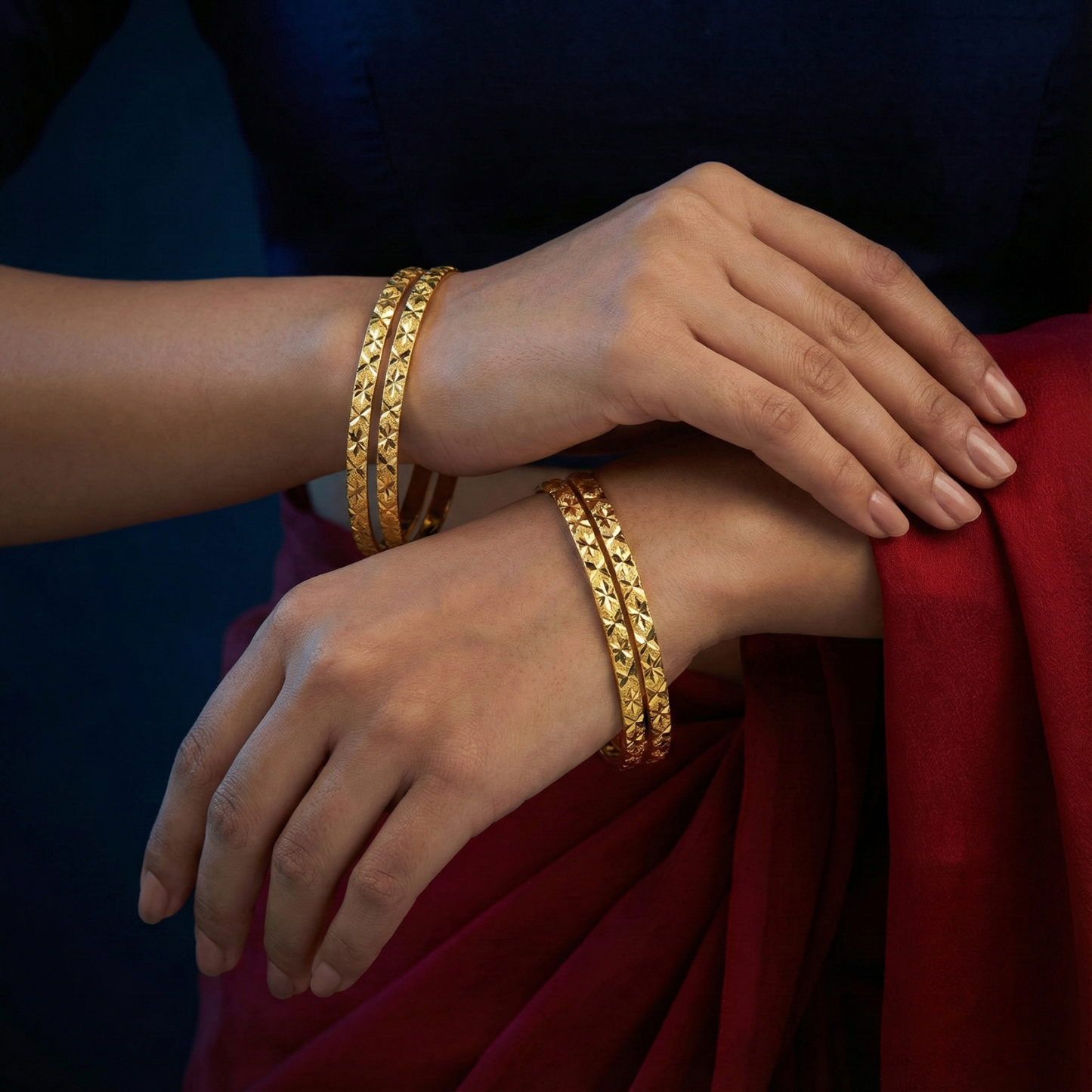 leela premium 18kt gold plated bangles