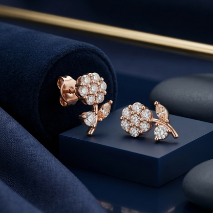 Bloom Rose Gold Plated Studs