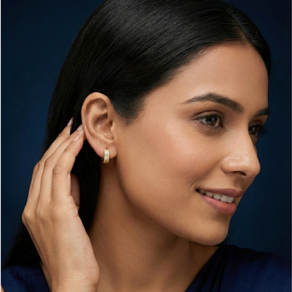 Radiant Pave Studded Hoops