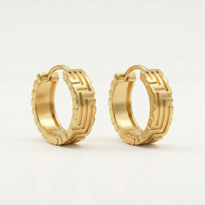 Golden Circuit Gold Plated Hoops