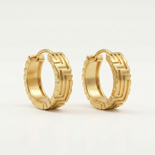 Golden Circuit Gold Plated Hoops