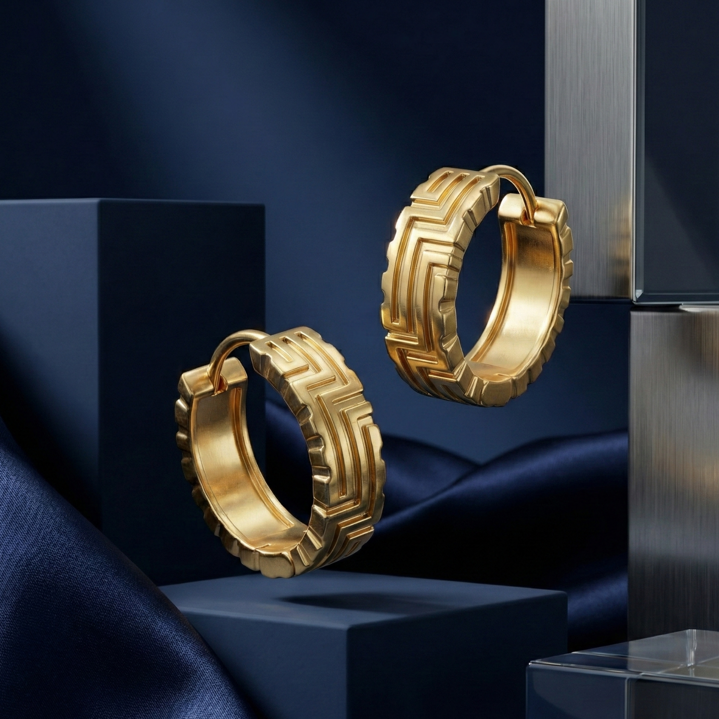 golden circuit gold plated hoops
