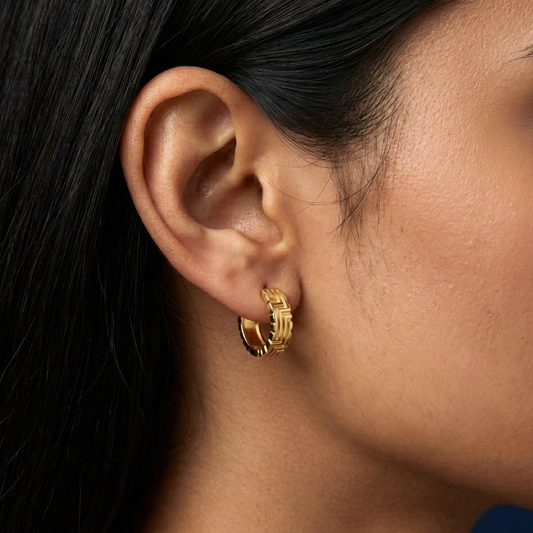 Golden Circuit Gold Plated Hoops