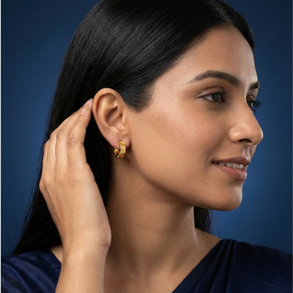 Golden Circuit Gold Plated Hoops