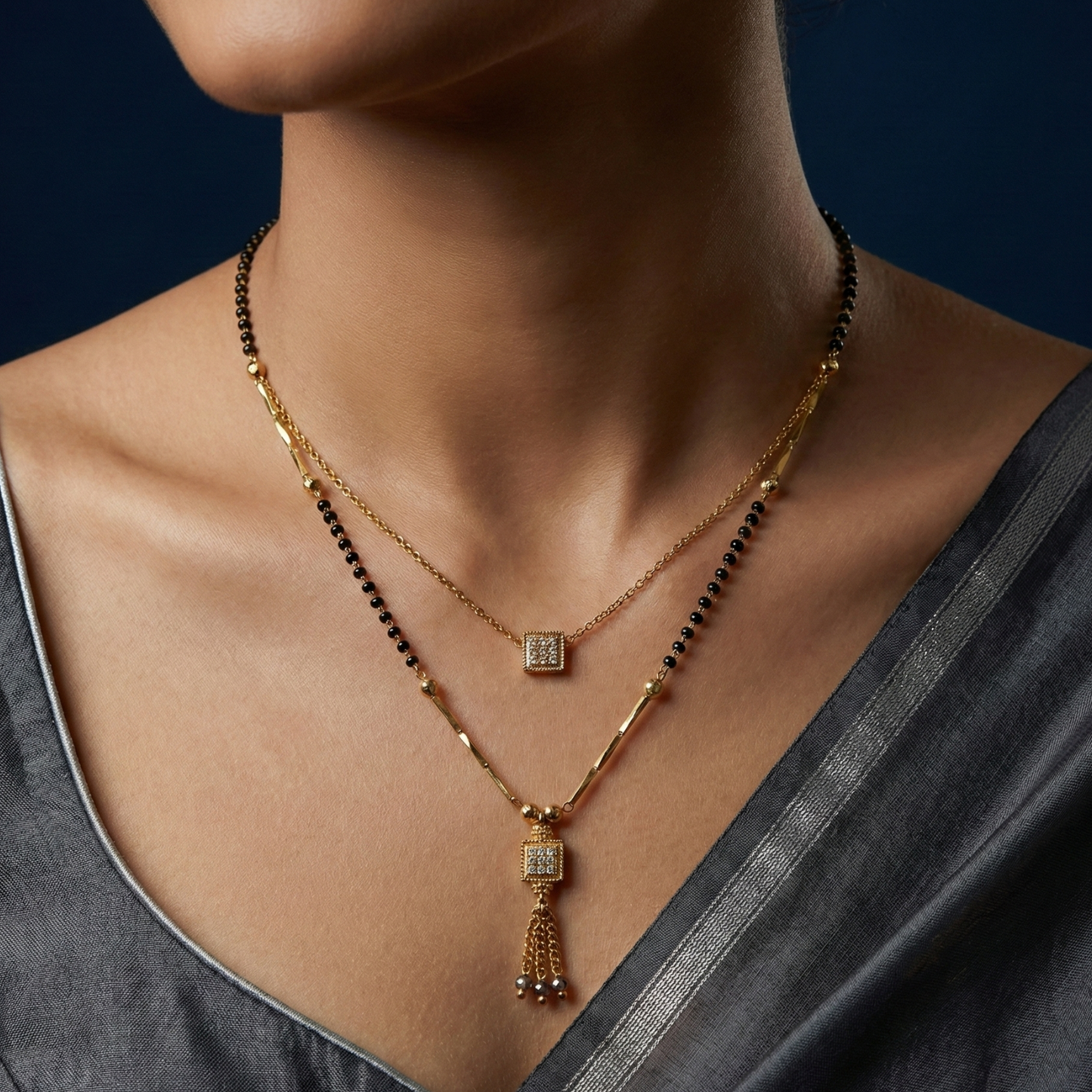 triveni gold plated mangalsutra