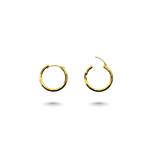 Sharp Gold Plated Cut Hoops