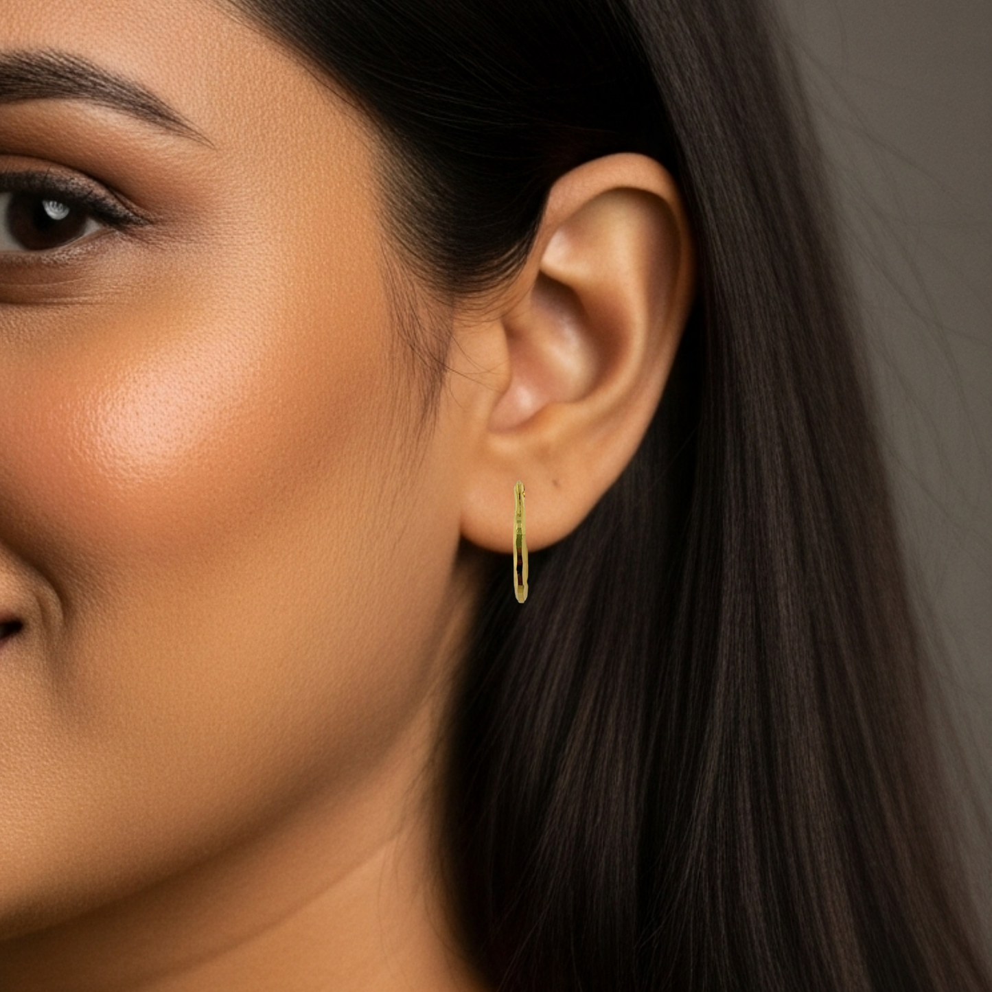sharp gold plated cut hoops
