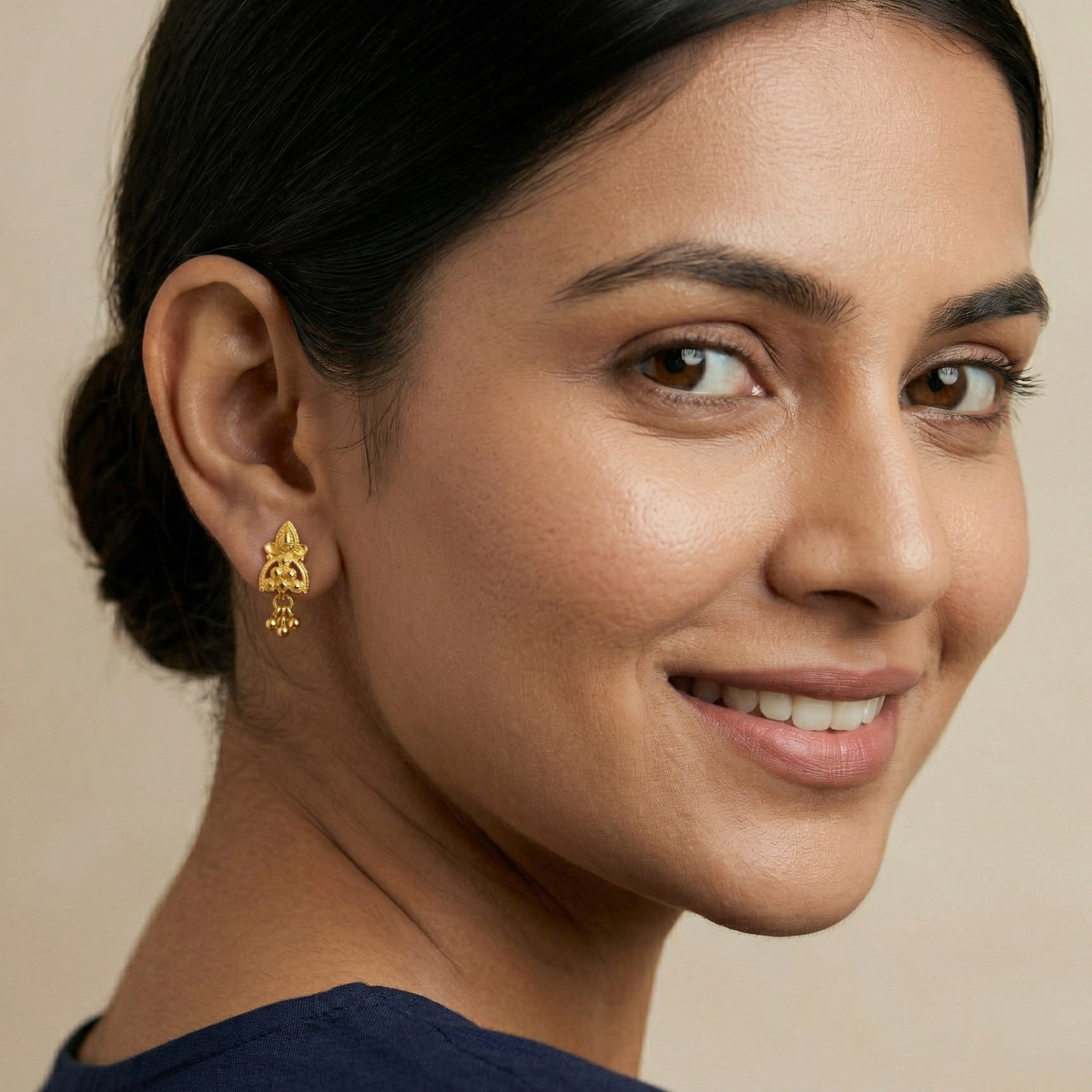tulsi gold plated drop earrings