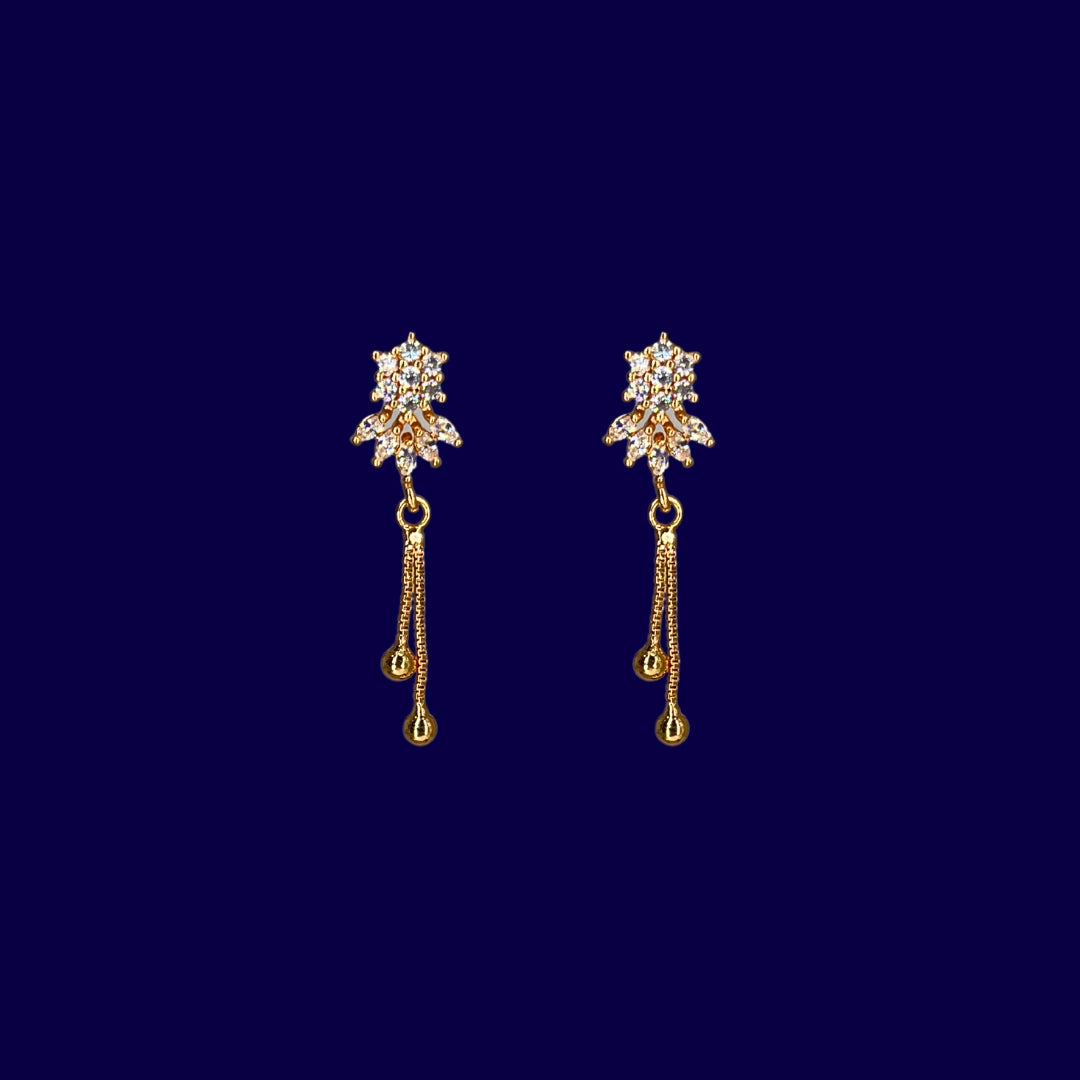 petal drip rose gold plated earrings