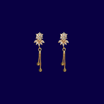 Petal Drip Rose Gold Plated Earrings