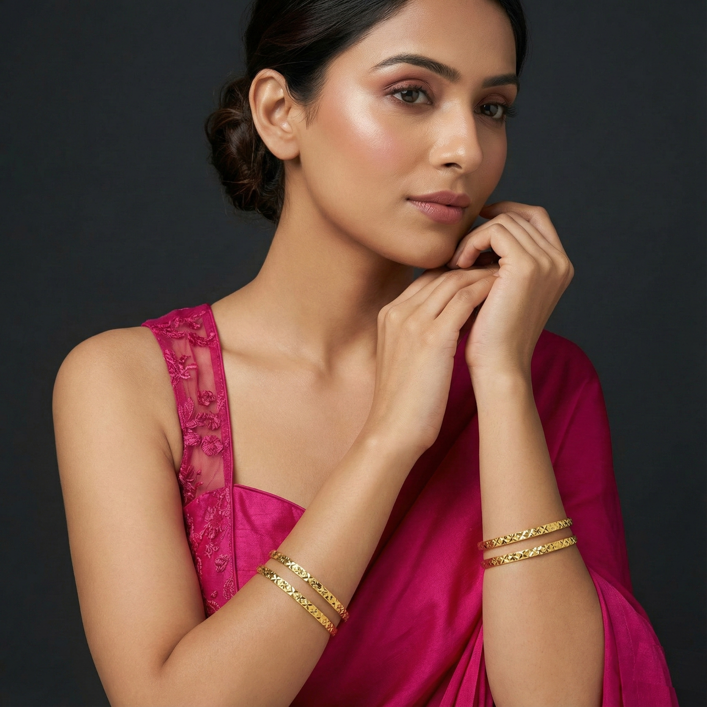 leela premium 18kt gold plated bangles