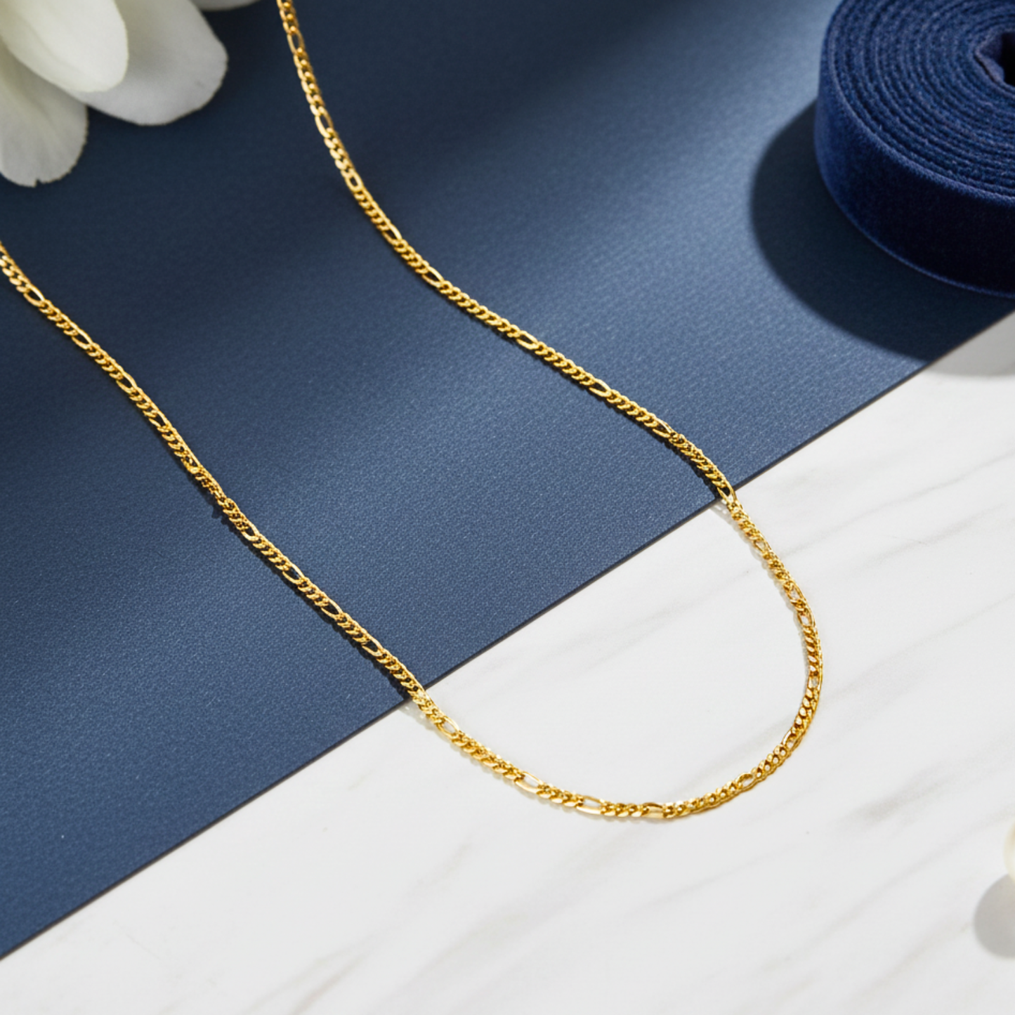 regal gleam gold plated figaro chain